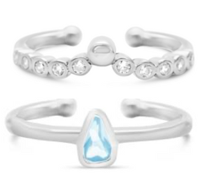 Pretty Little Rings - Halo Tear Drop Stack Boxed - Silver