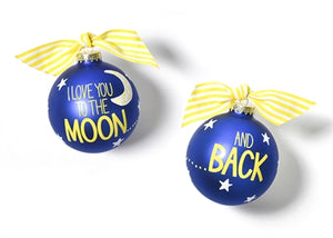 I Love You To The Moon And Back Glass Ornament