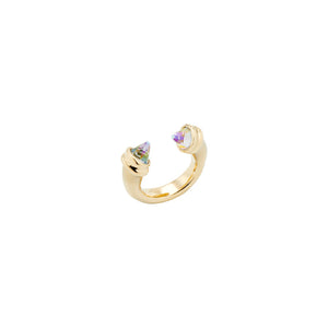 Crystal Clear Ring - Gold - Sz 7