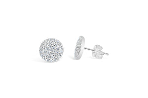 Pave Disk Stud Ear SS