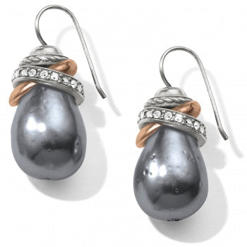 JA365H Neptune's Rings Gray Pearl French Wire Earrings