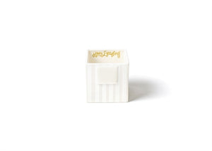 White Stripe Mini Nesting Cube Small