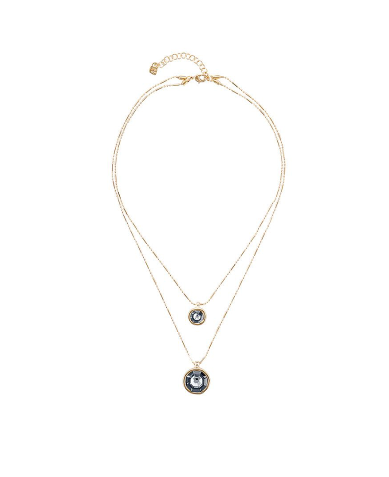 Double Trouble Necklace Gray Gold
