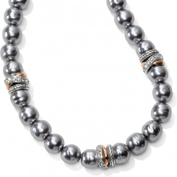 JM104B Neptune's Rings Gray Pearl Short Necklace