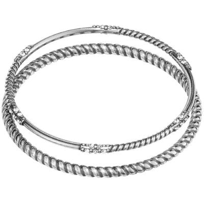 JF4270 Neptune's Rings Silver Rope Bangles