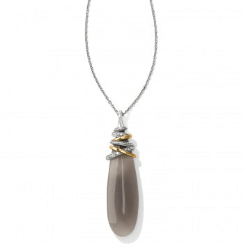 JL855B Neptune's Rings Pyramid Drop Banded Agate Necklace