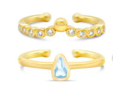 Pretty Little Rings - Halo Tear Drop Stack Boxed - Gold