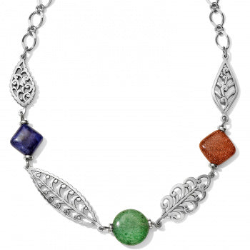 JM1923 Barbados Leaves stone Short Necklace