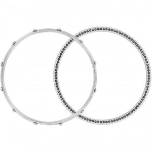 JF4280 Neptune's Rings Silver Pave Bangles