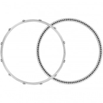JF4280 Neptune's Rings Silver Pave Bangles