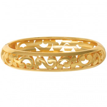 JF0905 Gold Contempo Med Hinged Bangle
