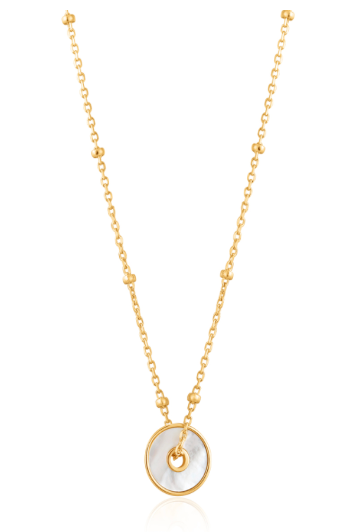 MOTHER OF PEARL DISC NECKLACE